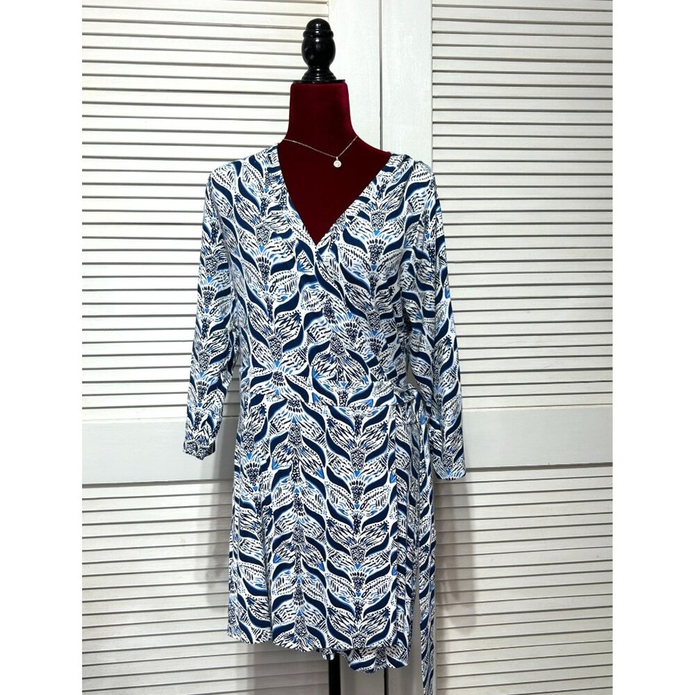 Lilly Pulitzer Mermaids Tail Karlie Faux Wrap Navy Blue Romper Dress Size XL 315